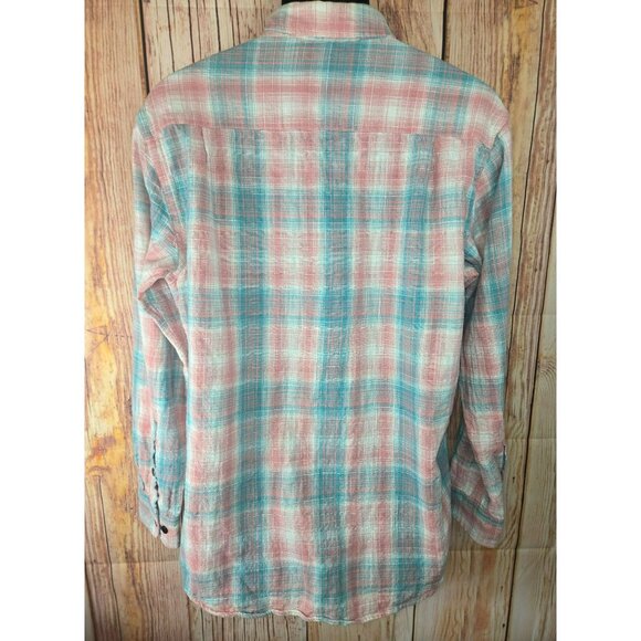 Orvis Mens Classic Fit Button-Up Plaid Shirt Medium  Pink & Blue - Picture 2 of 7